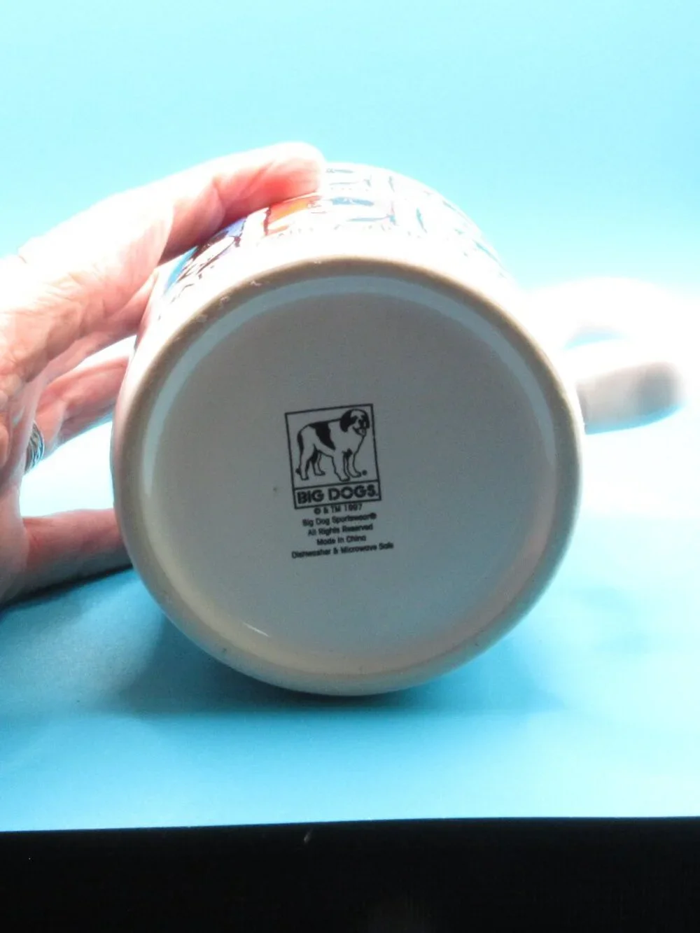 Vintage 1997 Big Dog HUGE 32 oz Coffee Mug Attitude is Everything Excellent Cond